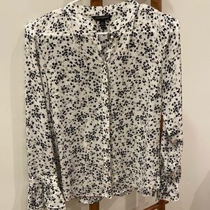 Banana Republic Floral Ruffle Sleeve Blouse